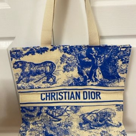 Christian Dior Blue Toile de Jouy Tote Bag - Picture 2 of 5